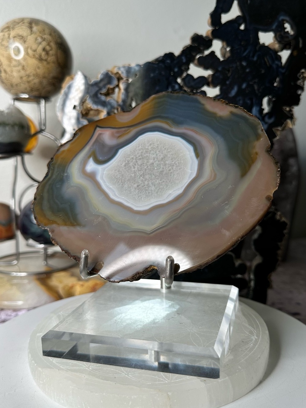 Rainbow agate slice from Brazil RAS01